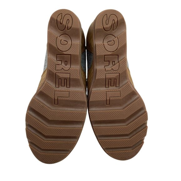 Sorel Lexie Wedge Womens 9.5 Felt Leather Ankle Boots Waterproof Lace-Up  NL 337 - Picture 11 of 14